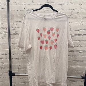 Bella Canvas White Tee with Green Leaf Motif